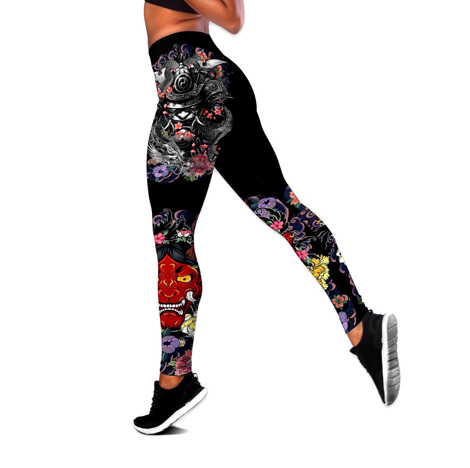 Samurai and Dragon Tattoo Legging & Tank top-ML - Amaze Style™