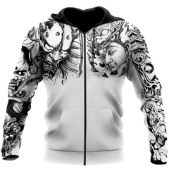 Japanese Samurai Tattoo II 3D Over Printed Unisex Hoodie ML - Amaze Style™