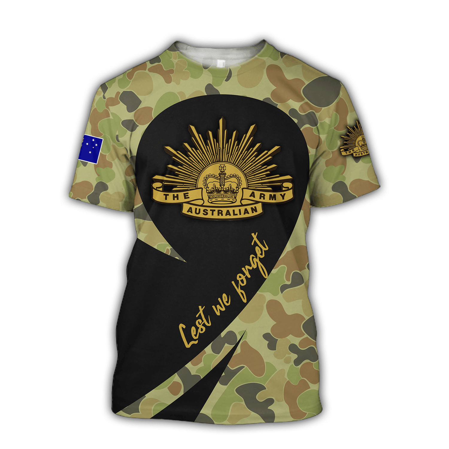 Anzac Day Lest We Forget Australian Army Camo 3D Printed Unisex Shirts TN - Amaze Style™