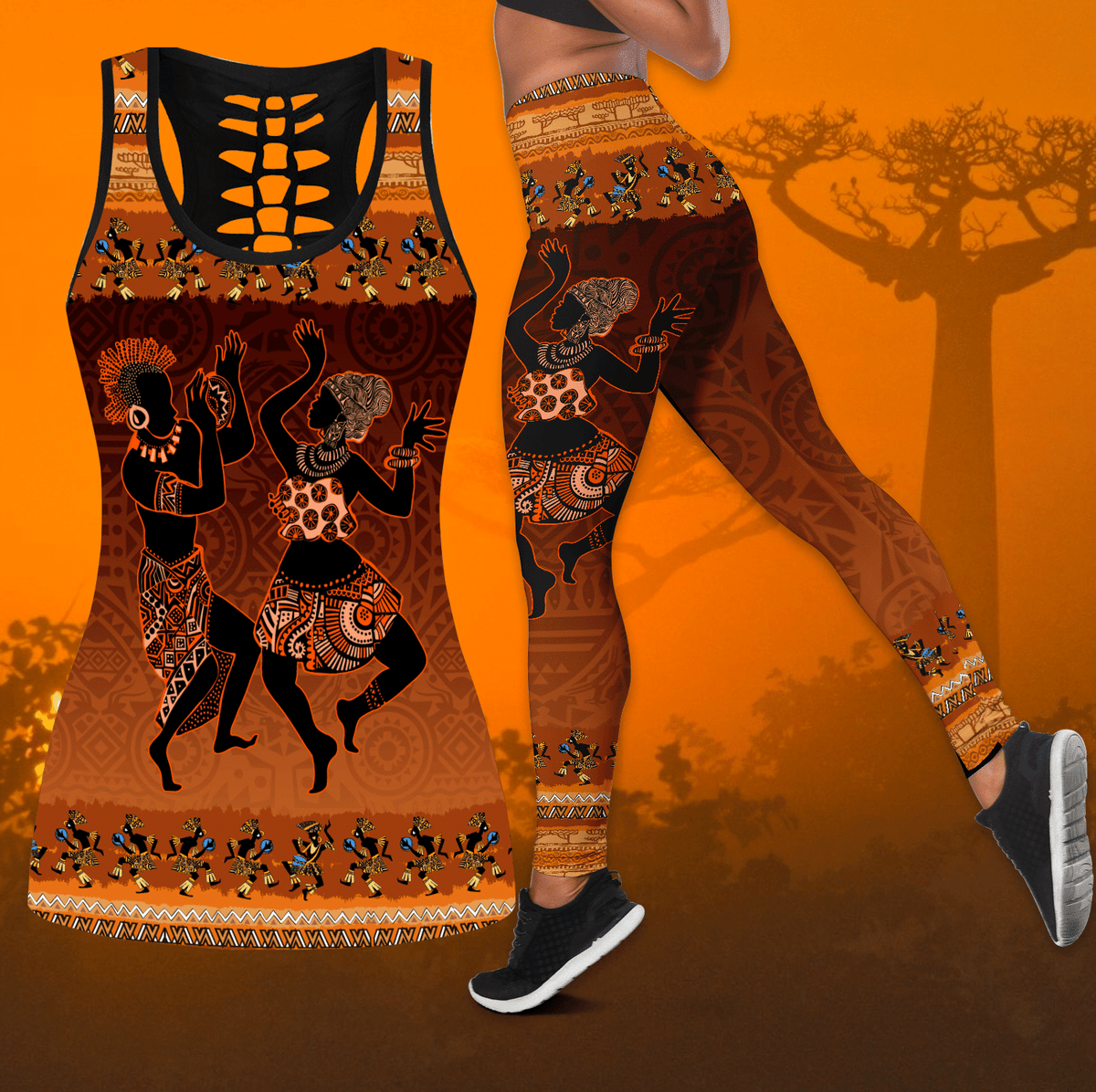 African Aya Combo Legging + Tank Top DA27042104 - Amaze Style™