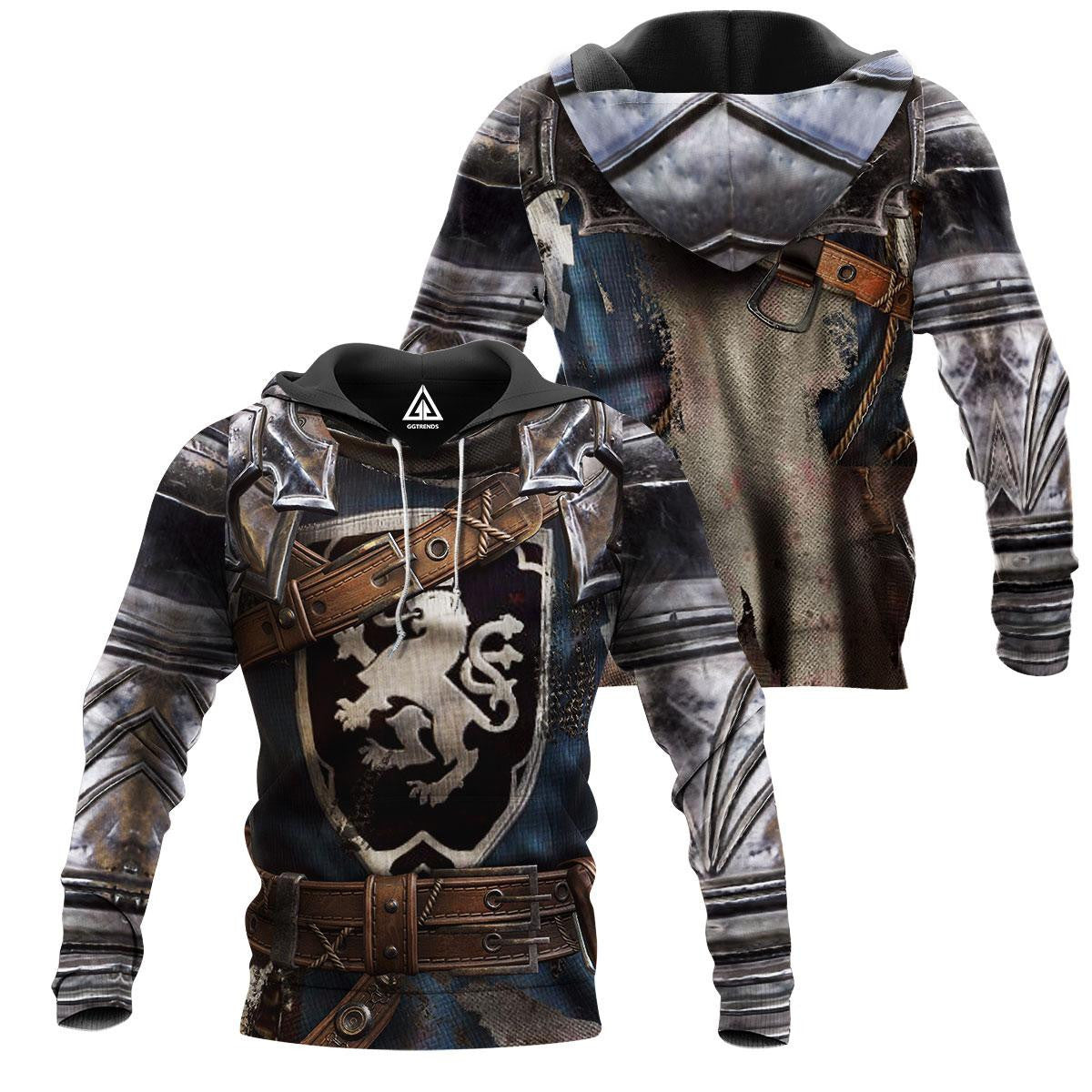 Blue Scotland Rampant Lion Knight Armor 3D All Over Printed Shirts for Men and Women NNK022801 - Amaze Style™-Apparel