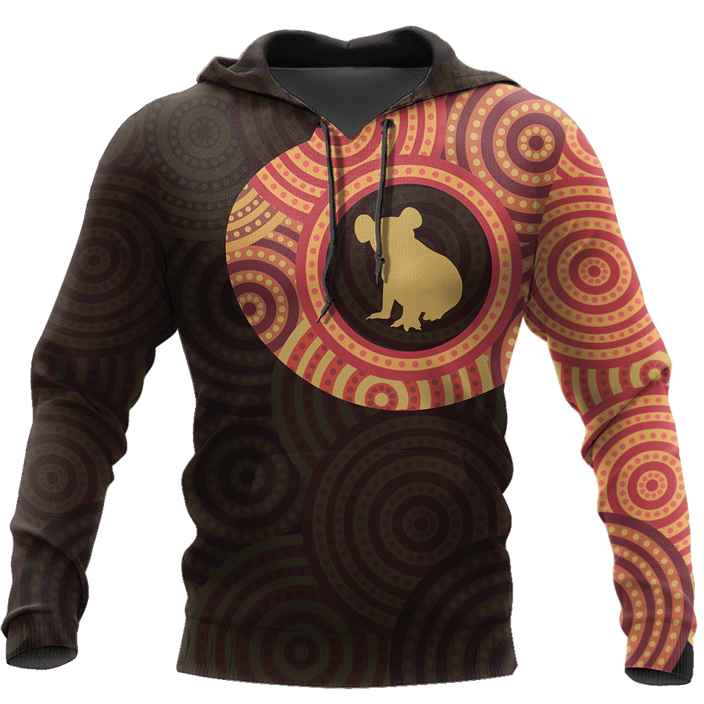 Australia In My Heart Aboriginal Tattoo Koala Hoodie Yellow AZ200201 - Amaze Style™-Apparel