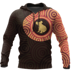 Australia In My Heart Aboriginal Tattoo Koala Hoodie Yellow AZ200201 - Amaze Style™-Apparel