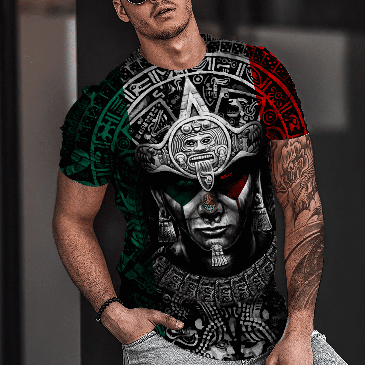 Aztec Warrior 3D All Over Printed Shirts - Amaze Style™