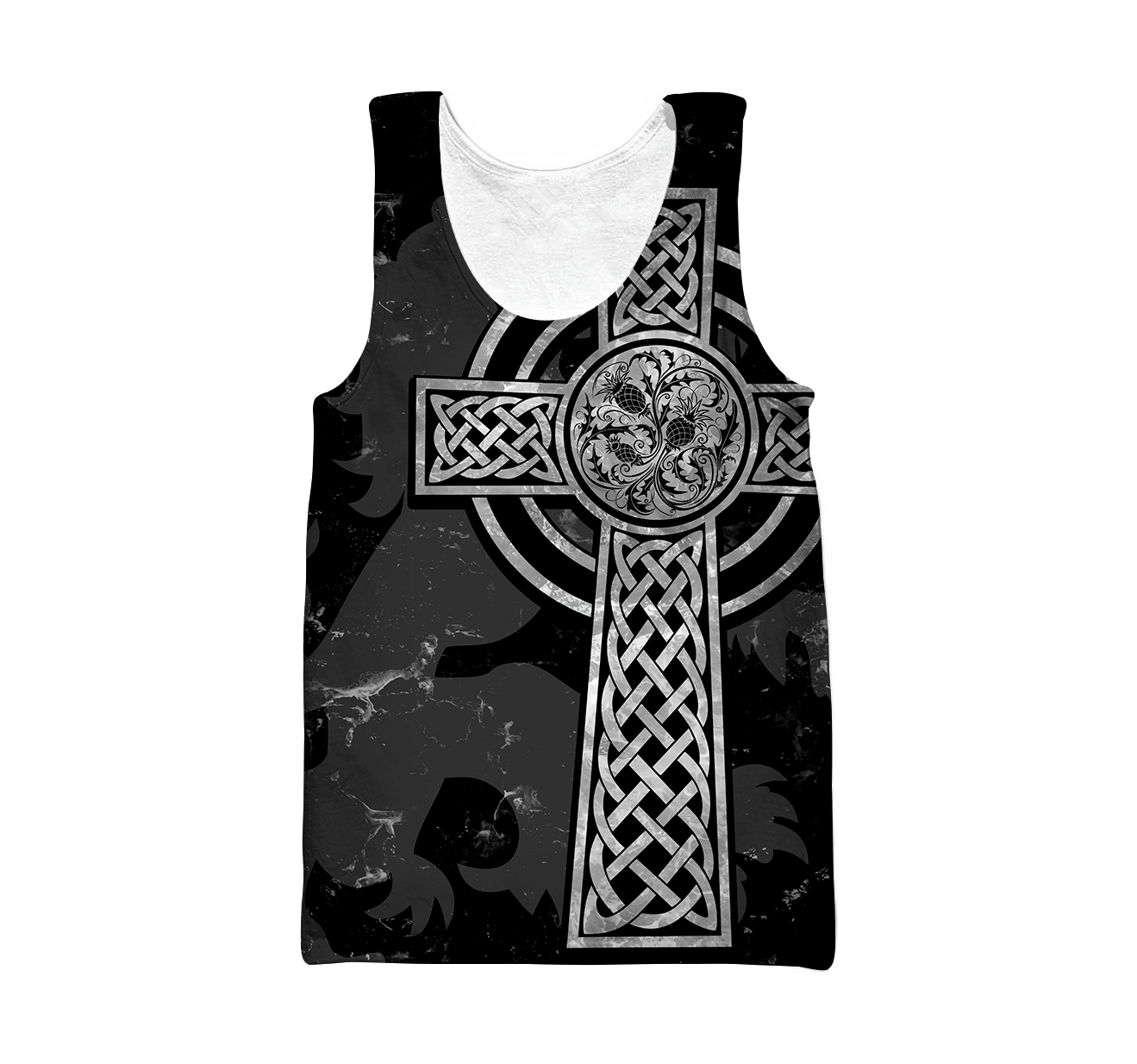 Scottish Thristle Celtic Cross grey ver3 Hoodie AZ210204 - Amaze Style™-Apparel