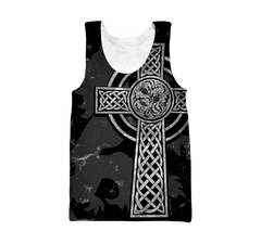 Scottish Thristle Celtic Cross grey ver3 Hoodie AZ210204 - Amaze Style™-Apparel