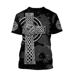 Scottish Thristle Celtic Cross grey ver3 Hoodie AZ210204 - Amaze Style™-Apparel