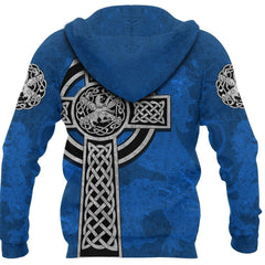 Scottish Lion Celtic Cross Hoodie - Amaze Style™-Apparel