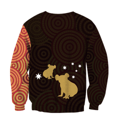 Australia In My Heart Aboriginal Tattoo Koala Hoodie Yellow AZ200201 - Amaze Style™-Apparel