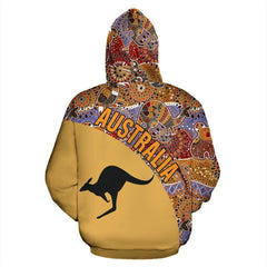 Australia Hoodie Aboriginal Wave Kangaroo NNK 1418 - Amaze Style™