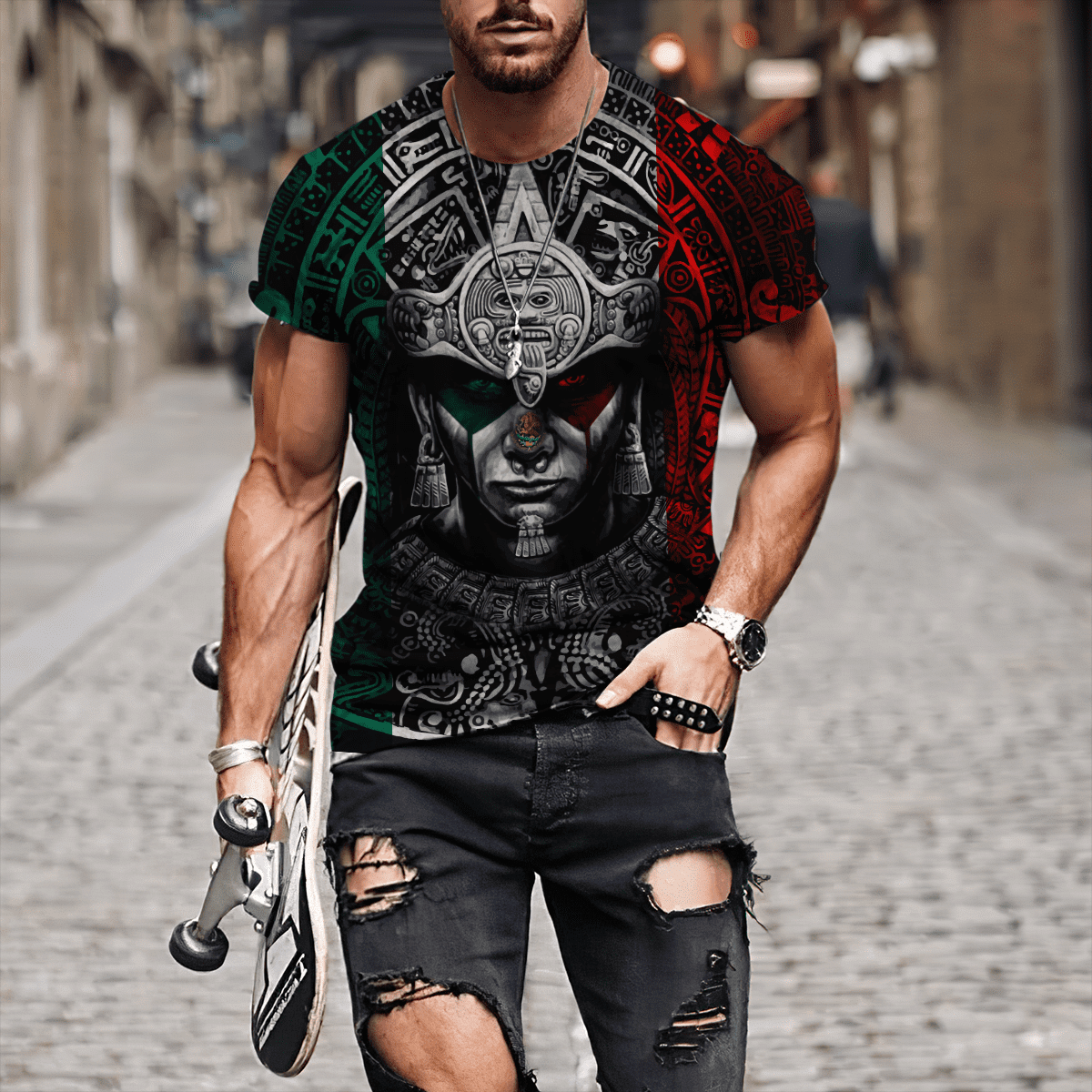 Aztec Warrior 3D All Over Printed Shirts - Amaze Style™