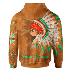 Native American Couple Indian Baby Girl Customized 3D All Over Printed hoodie