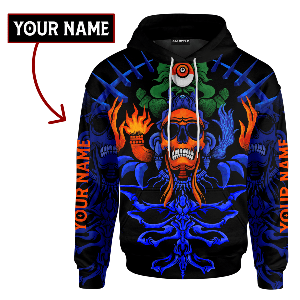 Aztec Dios De La Muerte Collage Mural Art Customized 3D All Over Printed Shirt Hoodie