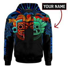 Aztec Tlaloc QuetzalCloakl Deities Mural Art Customized 3D All Over Printed 3D All Over Printed hoodie