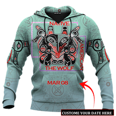 Native American Zodiac Wolf Native American Pacific Northwest Art Customized 3D All Over Printed Shirt Hoodie