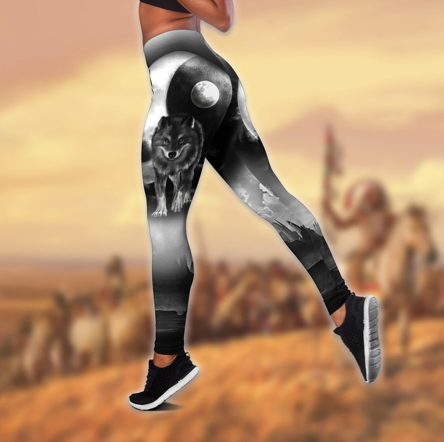 Wolf 3D All Over Printed Legging + Hollow Tank - Amaze Style™