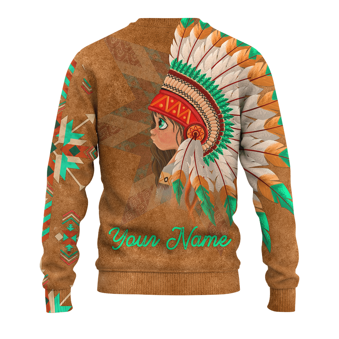 Native American Couple Indian Baby Girl Customized 3D All Over Printed hoodie