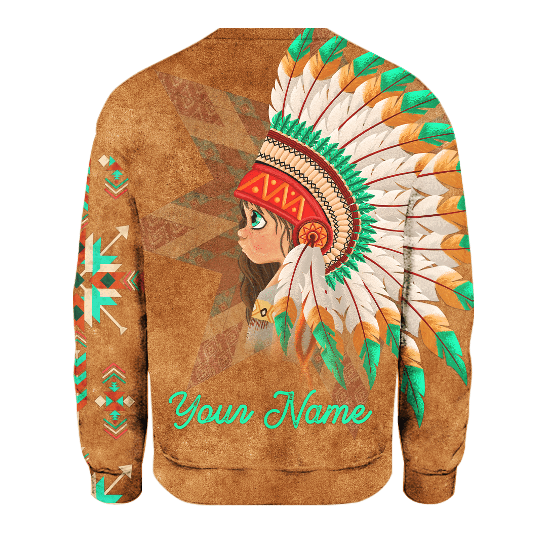 Native American Couple Indian Baby Girl Customized 3D All Over Printed hoodie