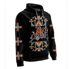 American Indian Horse Couple Ledger Art Native American Pattern Customized 3D All Over Printed hoodie