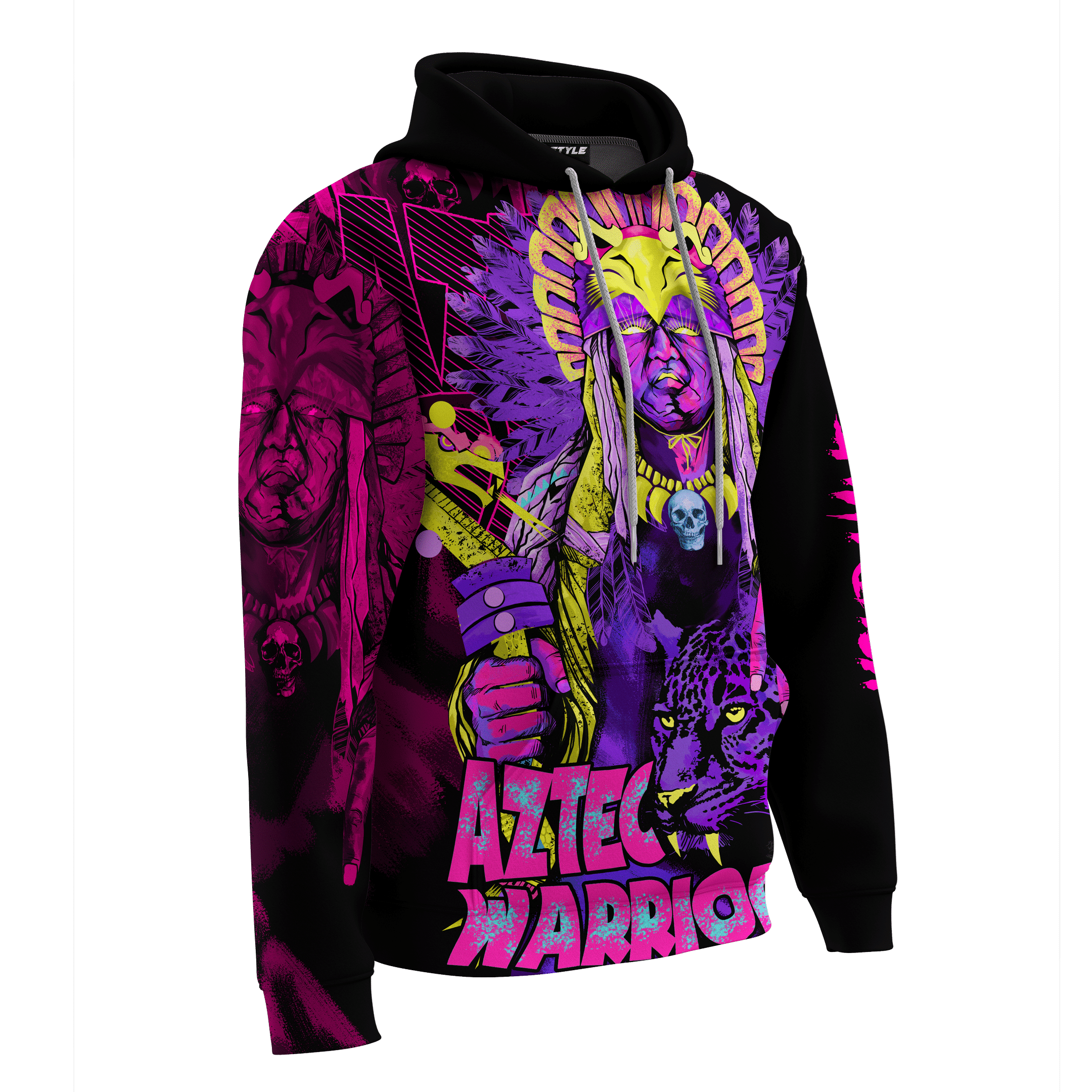 Aztec Eagle Warrior With Jaguar Collage Art Customized 3D All Over Printed Shirt Hoodie