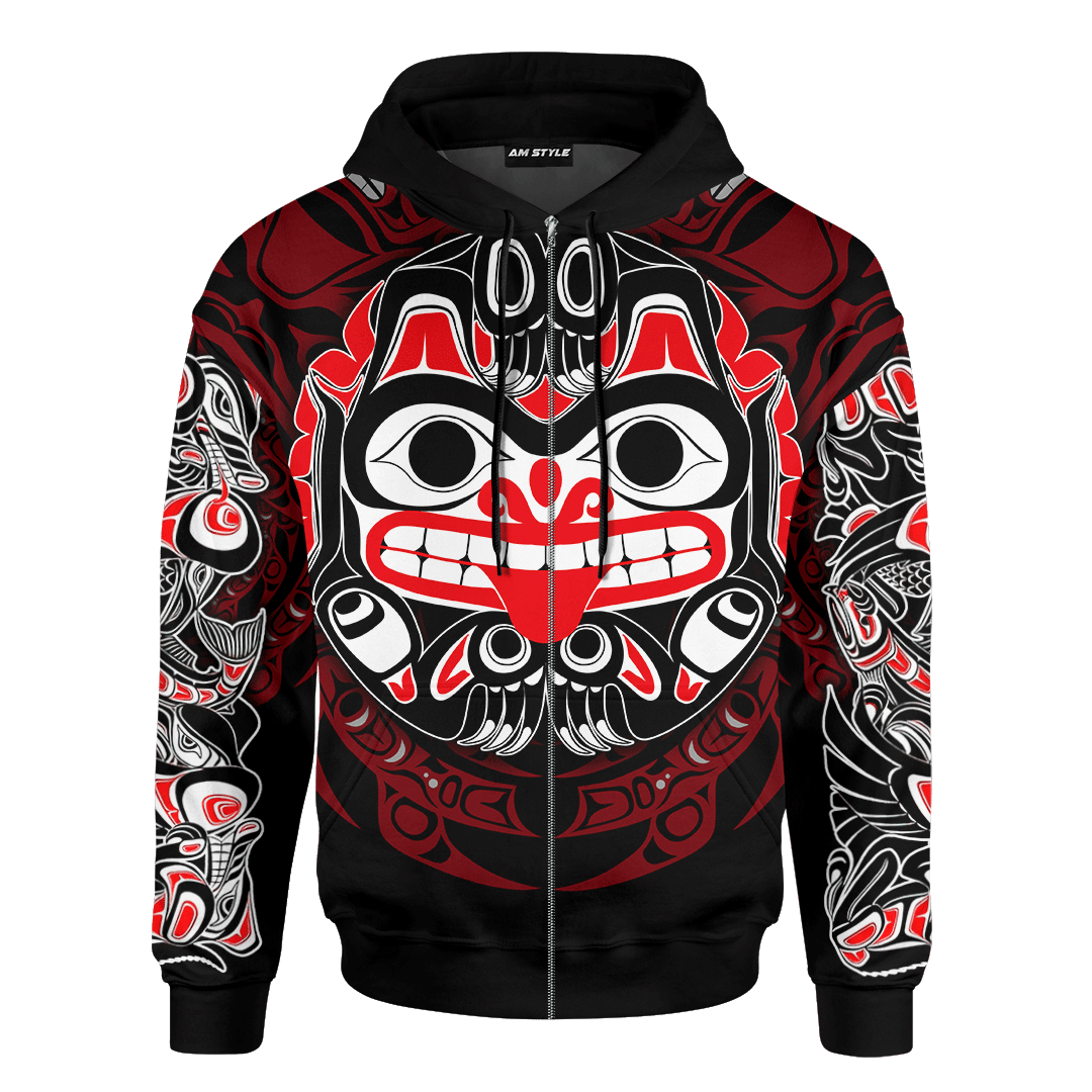 Native American Zodiac Signs Haida Bear Spirit Bear Pacific Northwest Art Customized 3D All Over Printed Shirt Hoodie