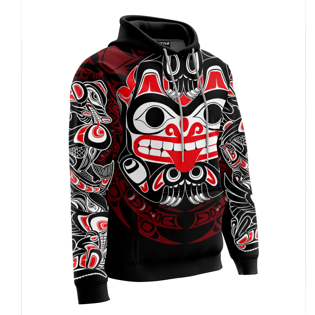 Native American Zodiac Signs Haida Bear Spirit Bear Pacific Northwest Art Customized 3D All Over Printed Shirt Hoodie