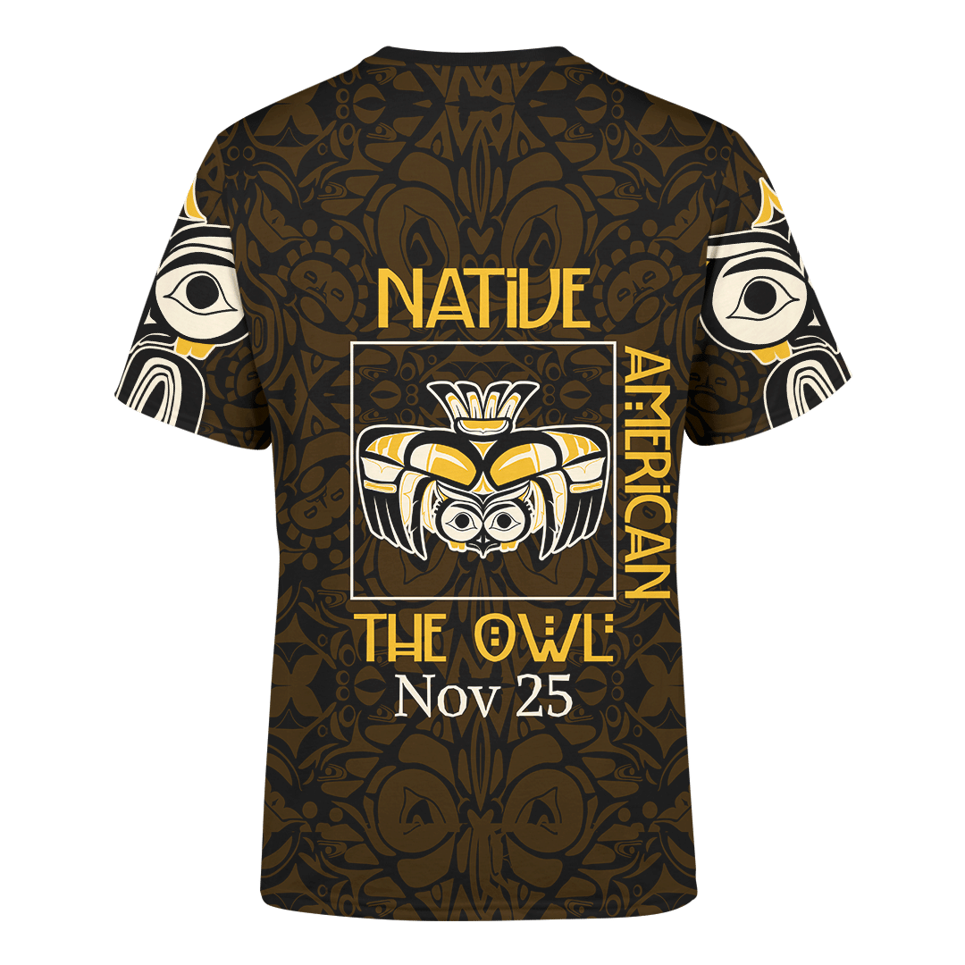 Native American Zodiac Signs Haida Owl Pacific Northwest Art Customized 3D All Over Printed Shirt Hoodie