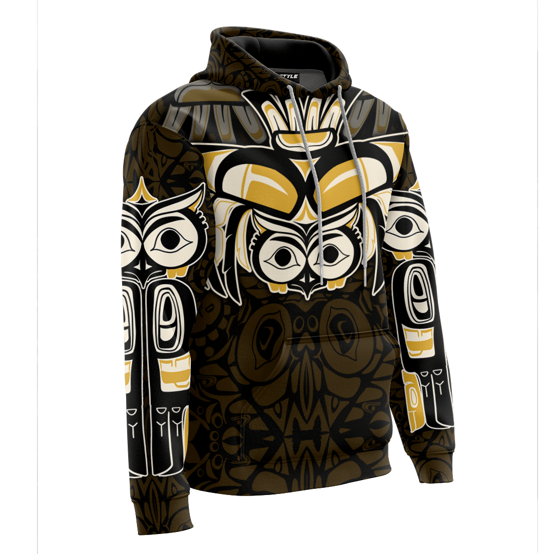 Native American Zodiac Signs Haida Owl Pacific Northwest Art Customized 3D All Over Printed Shirt Hoodie