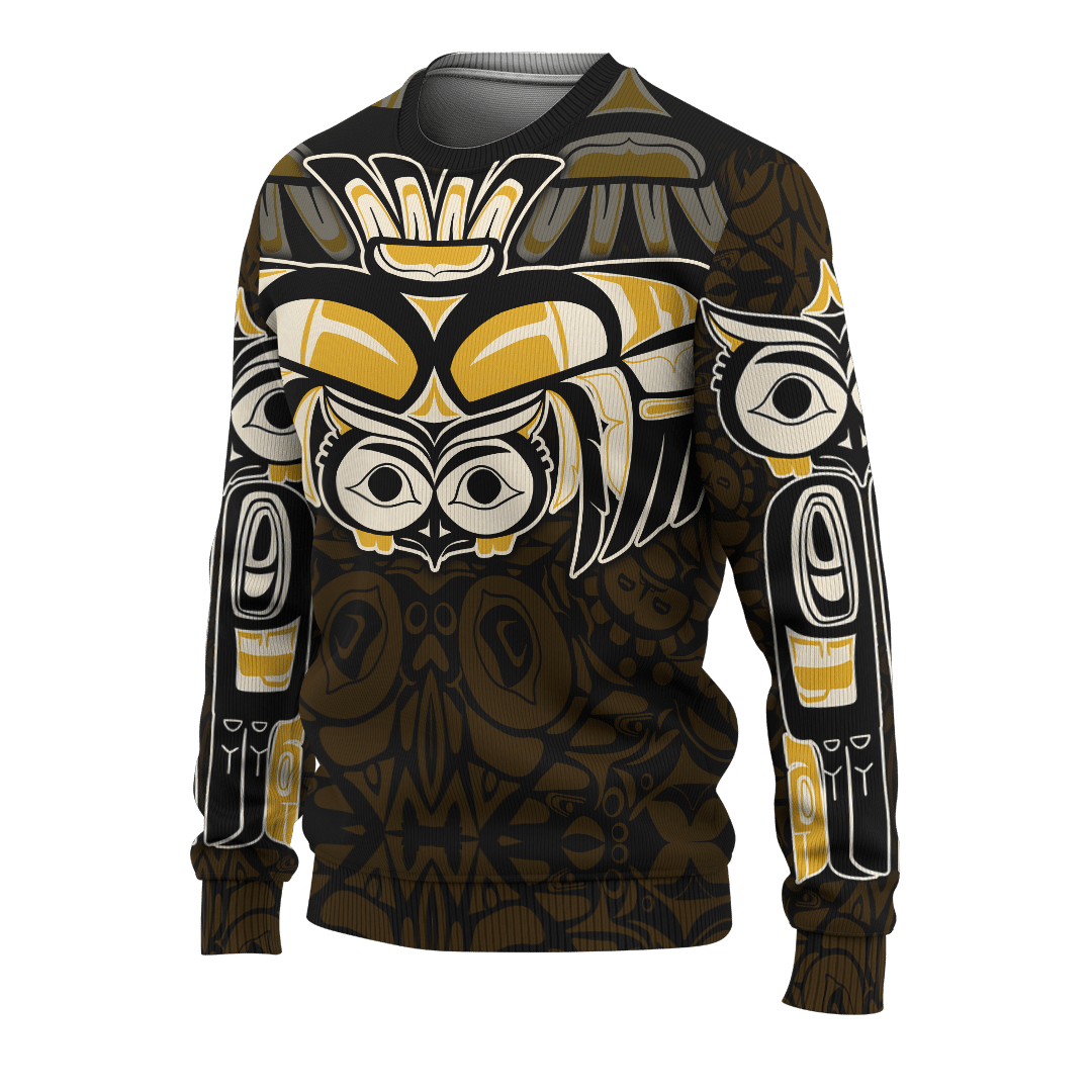 Native American Zodiac Signs Haida Owl Pacific Northwest Art Customized 3D All Over Printed Shirt Hoodie