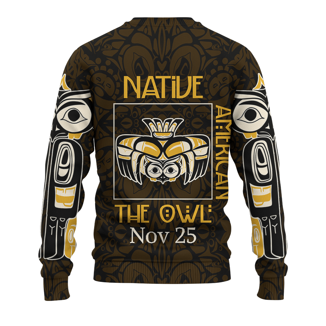 Native American Zodiac Signs Haida Owl Pacific Northwest Art Customized 3D All Over Printed Shirt Hoodie