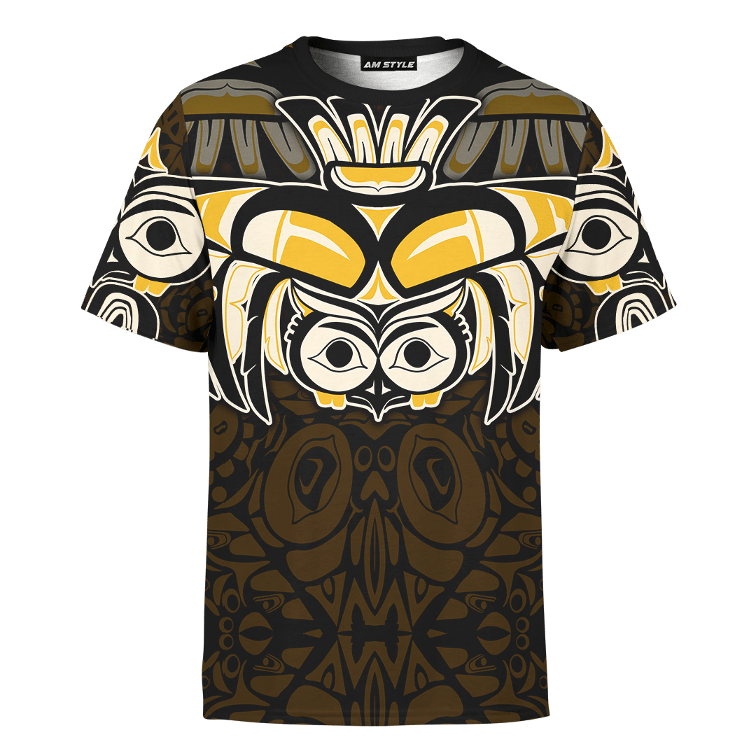 Native American Zodiac Signs Haida Owl Pacific Northwest Art Customized 3D All Over Printed Shirt Hoodie