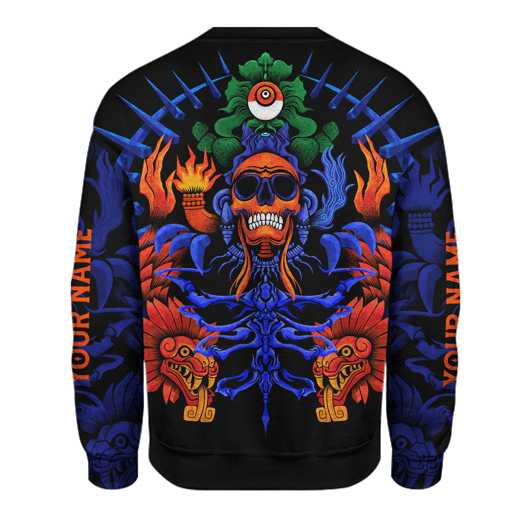 Aztec Dios De La Muerte Collage Mural Art Customized 3D All Over Printed Shirt Hoodie