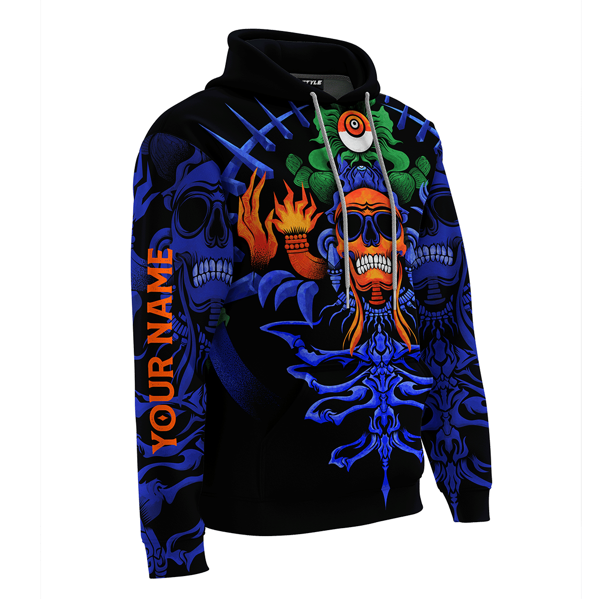 Aztec Dios De La Muerte Collage Mural Art Customized 3D All Over Printed Shirt Hoodie