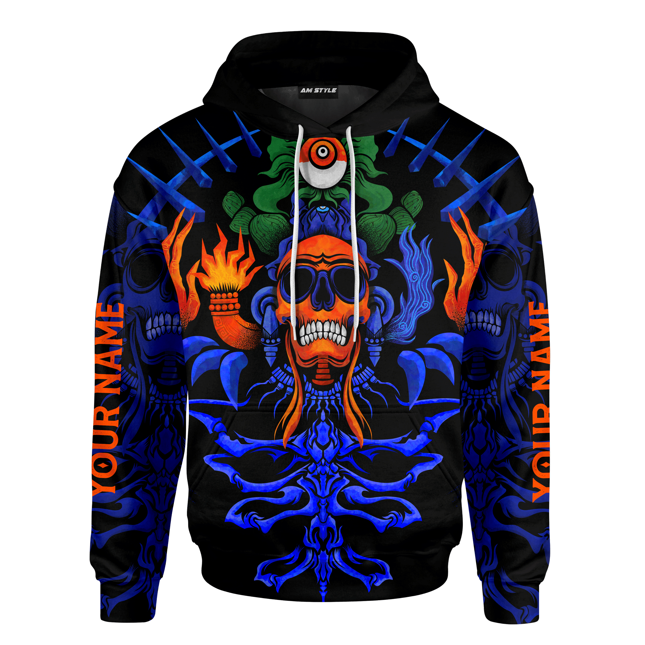 Aztec Dios De La Muerte Collage Mural Art Customized 3D All Over Printed Shirt Hoodie