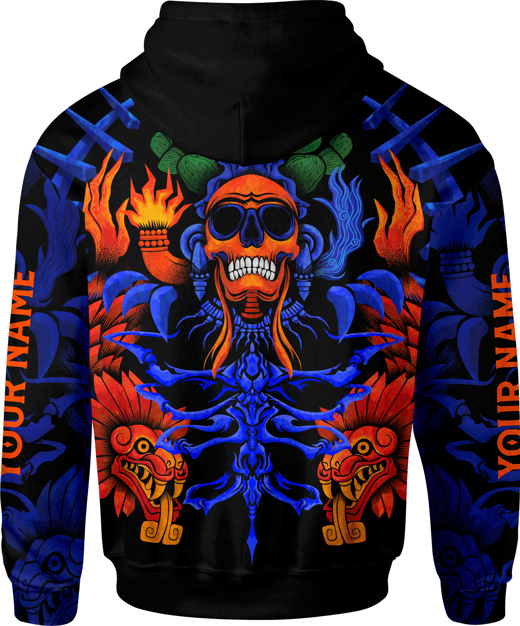 Aztec Dios De La Muerte Collage Mural Art Customized 3D All Over Printed Shirt Hoodie