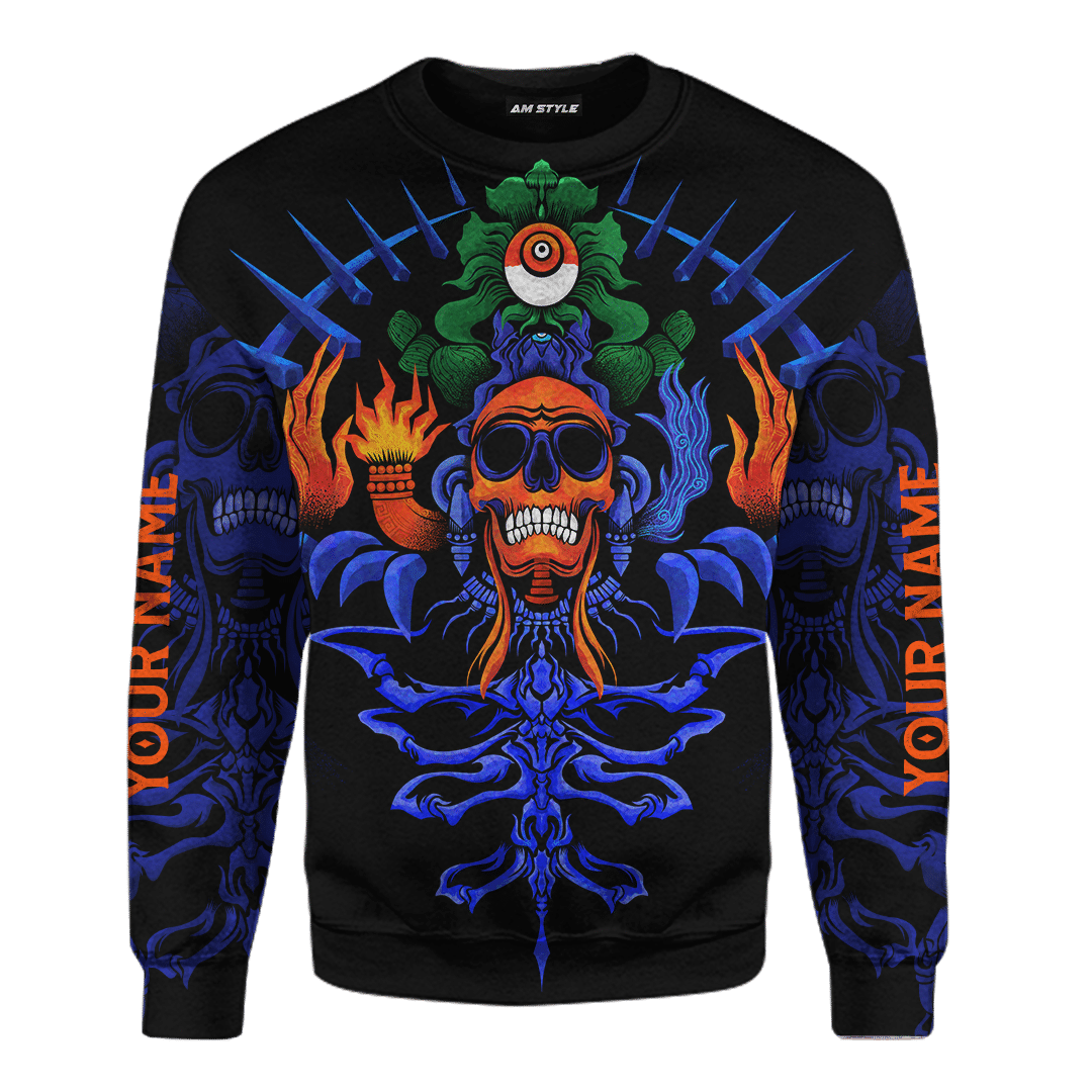 Aztec Dios De La Muerte Collage Mural Art Customized 3D All Over Printed Shirt Hoodie