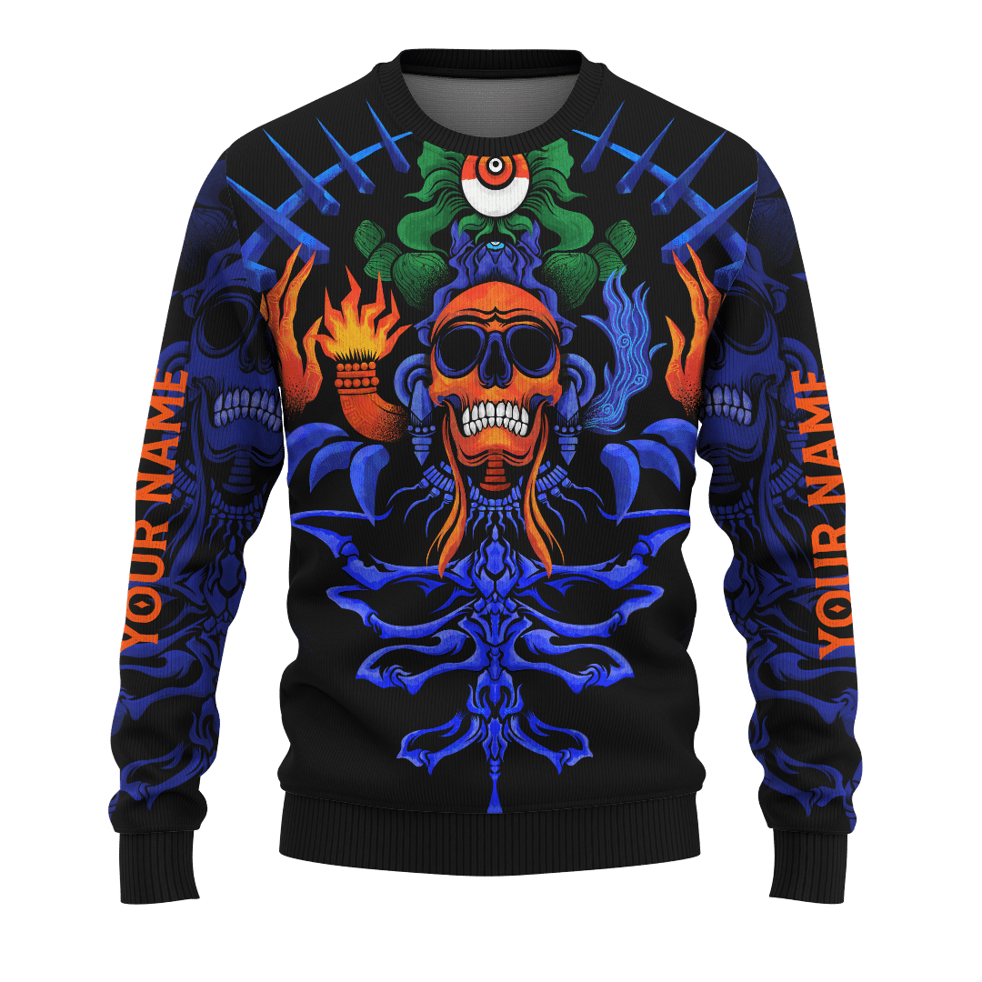 Aztec Dios De La Muerte Collage Mural Art Customized 3D All Over Printed Shirt Hoodie