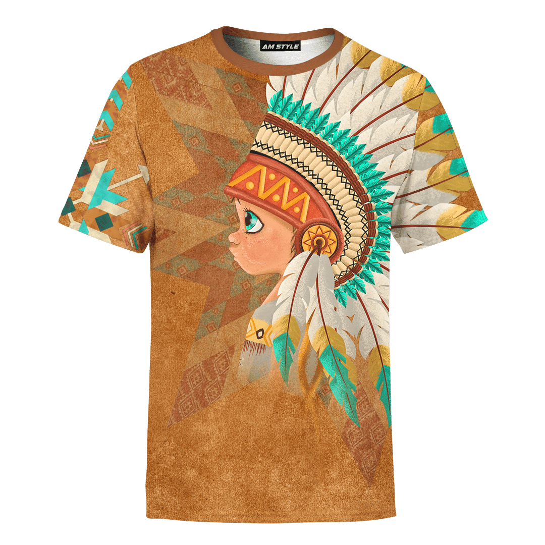 Native American Couple Indian Baby Boy Customized 3D All Over Printed hoodie