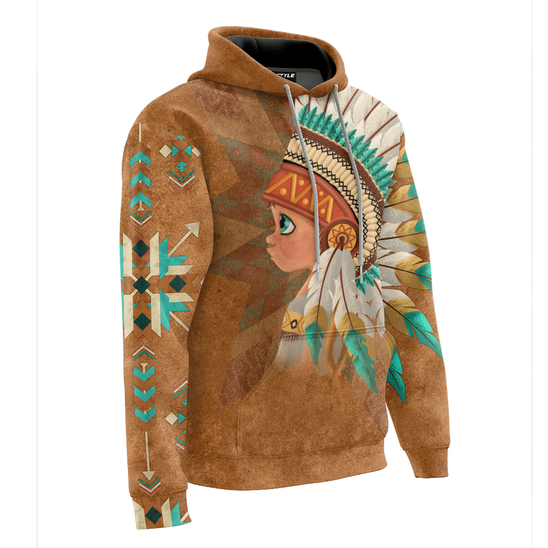 Native American Couple Indian Baby Boy Customized 3D All Over Printed hoodie