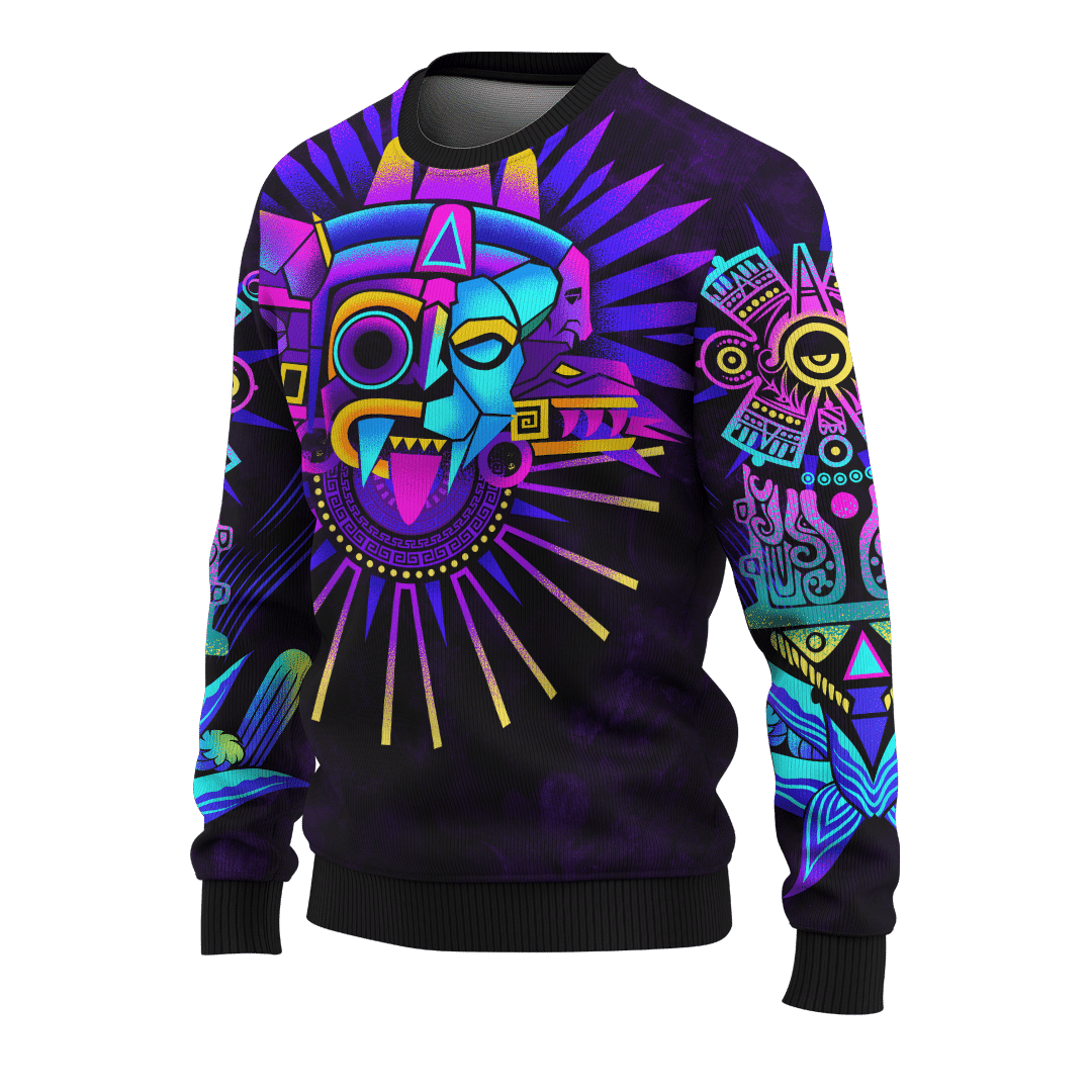 Aztec Tezcatlipoca QuetzalCloakl Deities Mural Art Customized 3D All Over Printed Hoodie