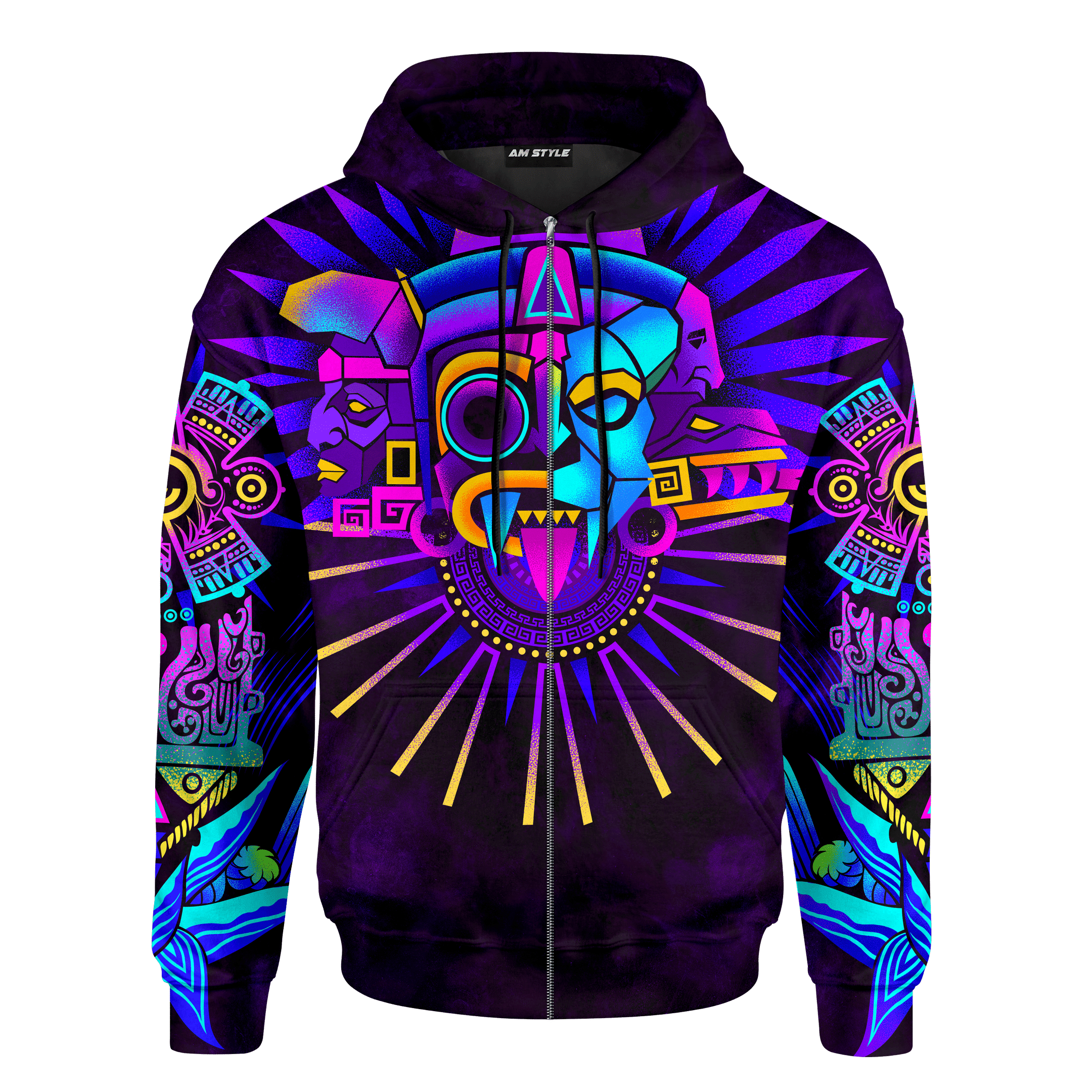 Aztec Tezcatlipoca QuetzalCloakl Deities Mural Art Customized 3D All Over Printed Hoodie