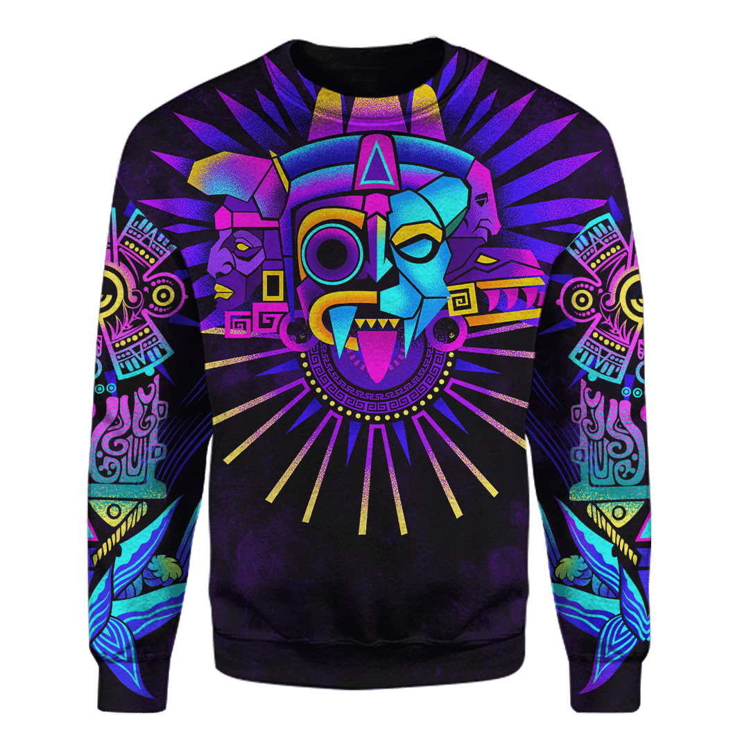 Aztec Tezcatlipoca QuetzalCloakl Deities Mural Art Customized 3D All Over Printed Hoodie