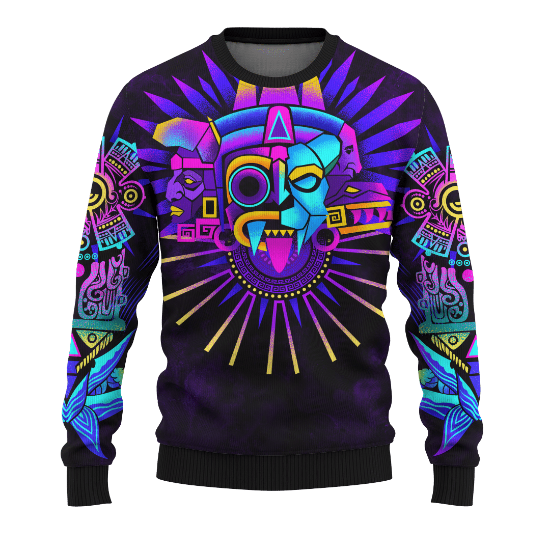 Aztec Tezcatlipoca QuetzalCloakl Deities Mural Art Customized 3D All Over Printed Hoodie