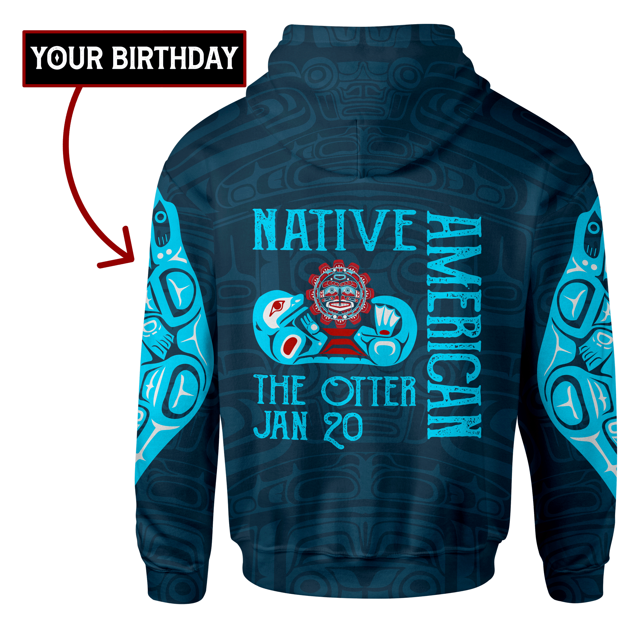 Otter Native American Zodiac Pacific Northwest Native American Art Customized 3D All Over Printed Shirt Hoodie