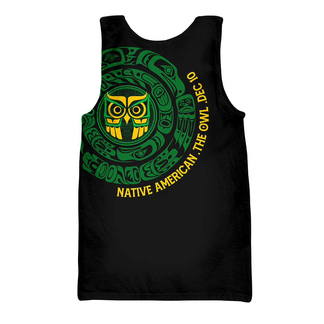 Native American Zodiac Signs Haida Owl Pacific Northwest Art Green Color Customized 3D All Over Printed Shirt Hoodie