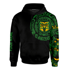 Native American Zodiac Signs Haida Owl Pacific Northwest Art Green Color Customized 3D All Over Printed Shirt Hoodie