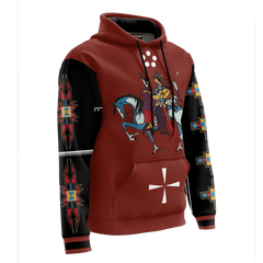 American Indian Horse Tattoo With Native American Pattern For Couple Ledger Art Customized 3D All Over Printed hoodie