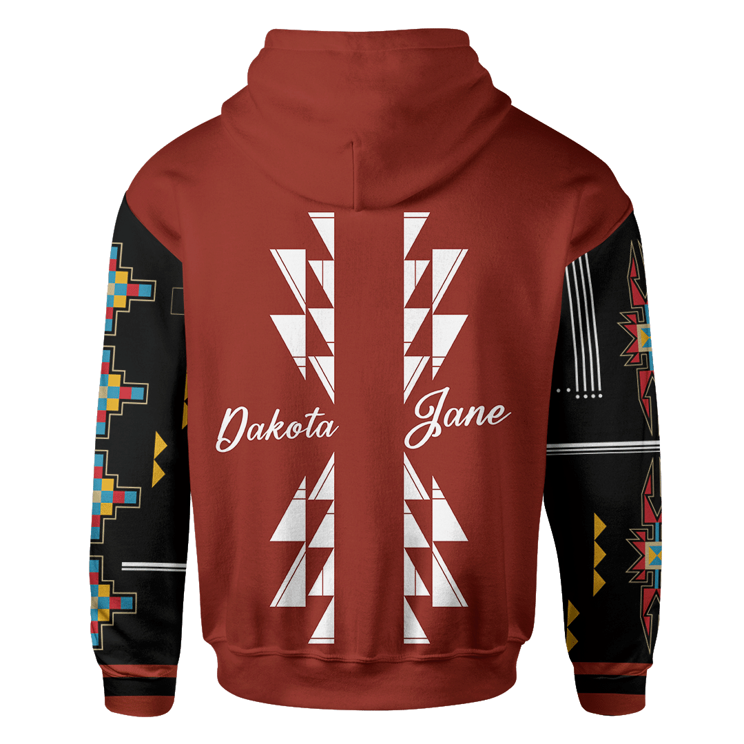 American Indian Horse Tattoo With Native American Pattern For Couple Ledger Art Customized 3D All Over Printed hoodie