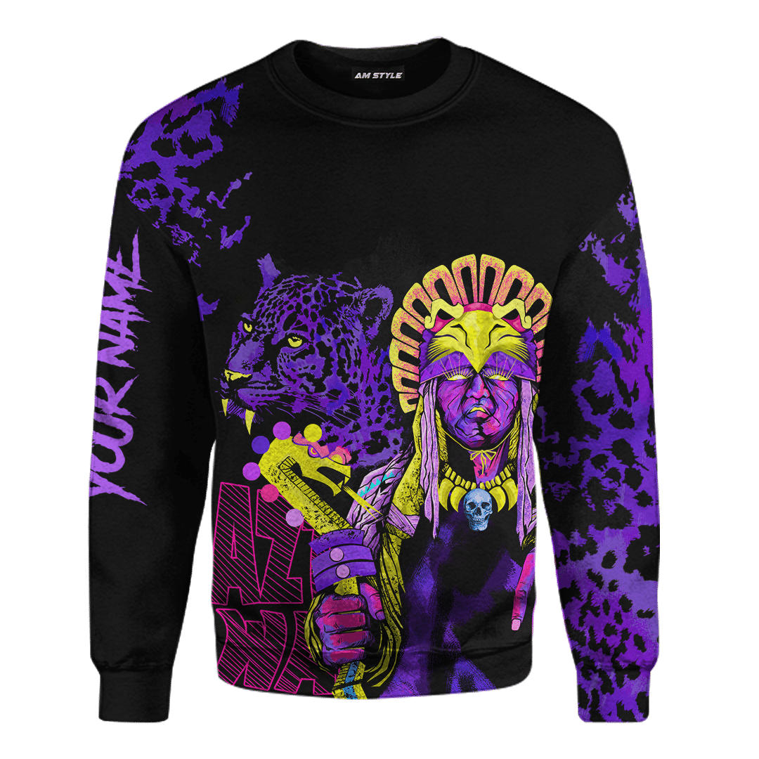 Aztec Eagle Warrior Jaguar Collage Art Customized 3D All Over Printed Shirt Hoodie