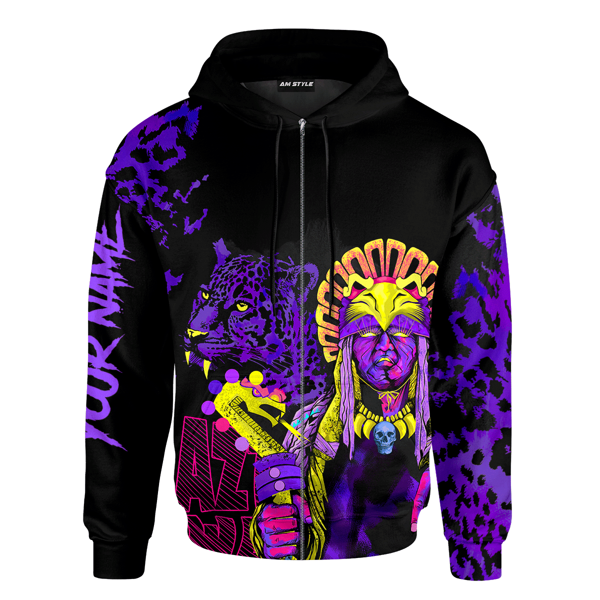 Aztec Eagle Warrior Jaguar Collage Art Customized 3D All Over Printed Shirt Hoodie